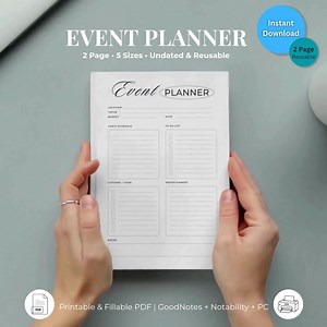 Event Planner Printable: Undated Schedule & To-do List (digital Download) - Etsy