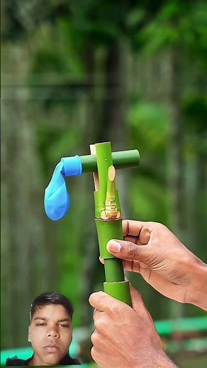 the maked a new color baloon gun sling shots #bamboo1 #newcolor #baloon #slingshot