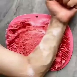 Back Scrubber Hands-Free for Shower. Easy to Clean Big Flat Silicone Back Washer Foot Massager Body, Smooths, Exfoliates