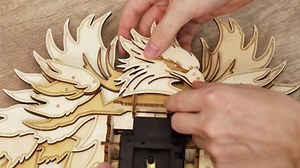 3D Wooden Puzzles for Adults, 350 PCS 3D Puzzle for Adults Hawk Clock Wood Models Kits, Decompression 3D Puzzle - Brain Teaser Wooden Puzzles for Father/Dad