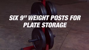 Body-Solid Weight Tree Rack for Olympic Plates - Bumper Plate Storage, Weight Plate Holder, Midnight Black