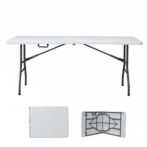 [Hot Item] 180cm Wholesale Dining Outdoor 6FT White HDPE Plastic Rectangular Folding Table for Events