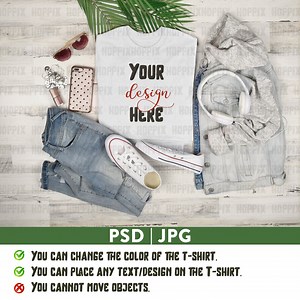 Weißes T-Shirt Mockup, Sommer Style (PSD, JPG Digital Download) - Etsy.de