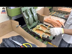 Mass production process of rubber and EVA synthetic soles. Shoe sole factories in China