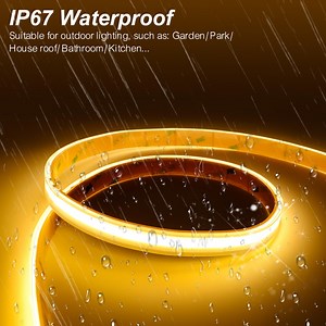 20m (65.6ft) AC 110V-120V COB LED Strip Light, High Density 480 LEDs/m, Super Bright 1500LM/m IP67 Waterproof, Dimmable Flexible LED Tape Light for Indoor Outdoor Use, 3000K Warm White
