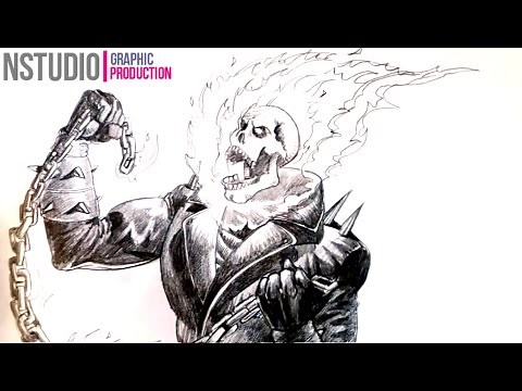 How to a Draw Ghost Rider Step by Step