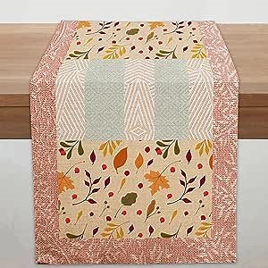 PROCIDA Fall Leaf Table Runner Autumn Leaf Retro Plaid Burlap Table Runners Seasonal Holiday Kitchen Dinning Decor for Home Party Wedding Indoor Outdoor 13x108 Inch