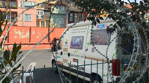 Coronavirus: Camper van couple self-isolate in Turkey car park