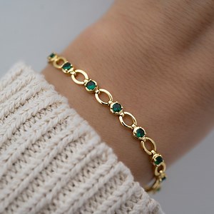 Emerald Bracelet, Emerald Tennis Bracelet, Emerald Jewelry, May Birthstone, Gemstone Bracelet, Dainty Gold Bracelet, Minimalist Bracelet - Etsy Canada