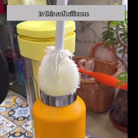 360-Degree Rotating Cup Brush with Soft Bristles, Perfect for Deep Cleaning Cups and Glasses, Multi-Purpose Cleaning Toolz.Promotion Two Piece Set (White)