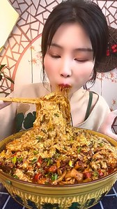 eating noodle spicy soup pork intestines look so very spicy | Eating Food