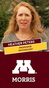1K views · 23 reactions | UMN Morris faculty share a deep commitment to undergraduate liberal arts education. Heather Peters is a professor of psychology at UMN Morris. She is passionate about the development of students’ multicultural knowledge, awareness, and skills. #LiberalArts #FacultyFriday | University of Minnesota Morris | Facebook