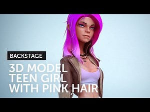 3D model Teen Girl With Pink Hair