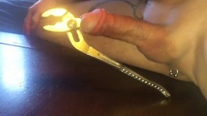 Sounding my cock with 3 Hegar dilators 10, 11, 12 mm then put dilators in my ass and cuming