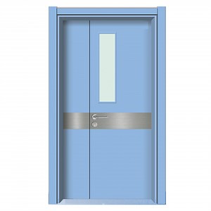 [Hot Item] Acoustic Insulation Solid Wood Hospital Door Noiseproof Plywood HPL Timber Door with Crash Strip