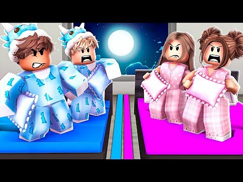 BOYS vs GIRLS Sleepover.. (Brookhaven RP)