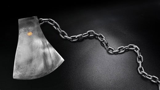 What happens if a metal chain is attached to an axe