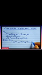 Compose an Application for Procurement of a New Cheque Book | UPSC