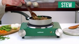 Hot Plates for Cooking, CUSIMAX Electric Burner, 1500W Hot Plate, Single Burner Cast Iron Stove, Countertop Burner, Stainless Steel, Compatible with All Cookwares, Green Upgraded Version