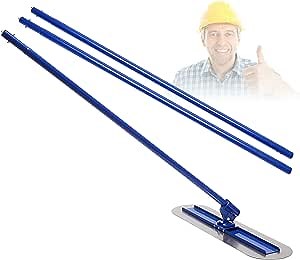 DNYSYSJ Bull Float Magnesium Concrete Kit, Stainless Steel Concrete Tools Cement Surface Smoothing Tool for Home and Industry (Blue Style)