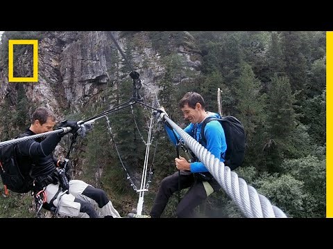 Alex Honnold Rappels Into a Ravine | Running Wild With Bear Grylls