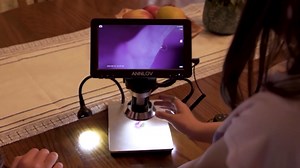 ANNLOV 7" LCD Digital Microscope with 32GB TF Card 1200X Maginfication 1080P Coin Microscope with Wired Remote,12MP Ultra-Precise Focusing Video Camera with 8 LED Fill Lights Windows/Mac Compatible