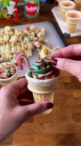 Serving Holiday cheer, one bite at a time with these North Pole Cake Cones! ☃️🎄 Like us for monthly giveaways, delectable recipes, and sweet surprises! #BringJoyHome 🎁🍦 | Joy Cone Co. Ice Cream Cones