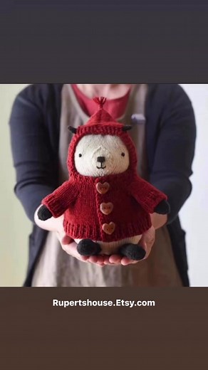 Our Panda - ready made from the fabulous Barrett Wool pattern. Available to buy on our Etsy shop Rupertshouse.etsy.com | Ruperts House