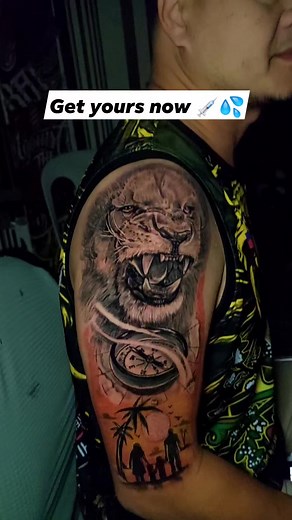 Family lion compass tattoo #oldwork #padztattoo | Jejomar Calayag Padua