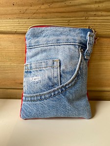 Retro Denim Purse With Pocket Detail Fully Lined - Etsy UK
