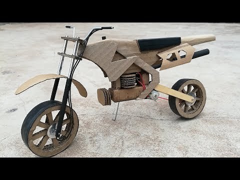 How to make Dirt bike with cardboard without glue gun
