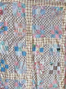 Vintage Nine Patch Variation Quilt - 170 cm x 120 cm - Etsy.de