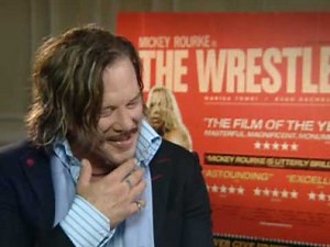 Mickey Rourke wrestles journalist