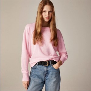 J.Crew 100% Cashmere Oversized Relaxed FitCrewneck Sweater Pink Size XS