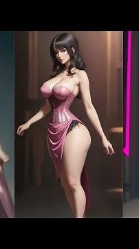 Ai in pink corset dress cosplay, runway by AI art, lookbook人工智能藝術, 人工知能アート, Art de l'IA