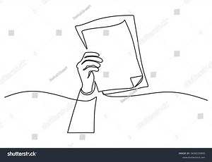 Hand Holding Paper Book Continuous One Stock Vector (Royalty Free) 2430132855 | Shutterstock