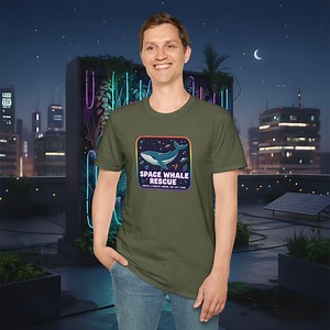 Space Whale Rescue T-shirt | Retro Space Animal Graphic - Etsy Canada