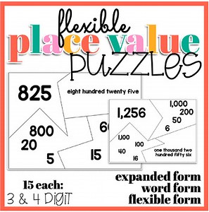 Flexible Place Value Puzzles: Math Center