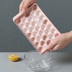 Ice Cube Tray with Lid Ice Ball Maker Mold for Freezer Mini Circle Ice Cube Tray Pink