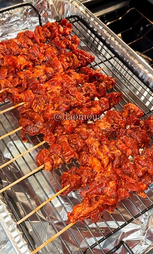 Delicious BBQ Pork Skewers #bbq #skewers #kebab #foodie | Dao Moua