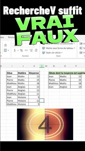 Excel quizz : right or wrong ?