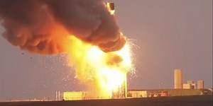 Moment rocket engine explodes at UK space 'port' - causing massive fire