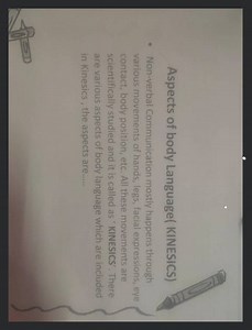 Aspects of body Language( KINESICS)Non-verbal Communication mo... | Filo