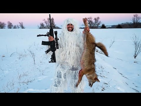 I KILLED MY FIRST COYOTE!!! (Arctic Ghillie Suit Challenge)