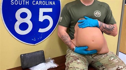 Two arrested in South Carolina after traffic stop reveals cocaine hidden behind fake pregnancy belly