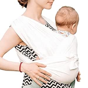 Baby Wrap Carrier | Fuss and Buckle Free | Soothe and Calm Babies Hands-Free | Breathable and Lightweight | Suitable for Infant | (MESH Cream White, Size S)