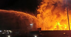 In pictures: Belfast docks blaze continues into the night