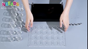 NBEADS 12 Shot Glass Tray Holder, Bar Acrylic Shot Glasses Holders Wine Glass Cup Serving Tray Cups Organizer Shot Glass Display Bar Accessories for Party, Bar, Club, Hole: 1.18"