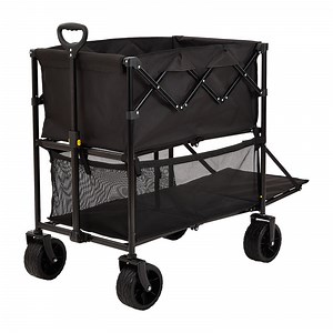 [Hot Item] Folding Double Decker Wagon Garden Heavy Duty Collapsible Camping Cart Portable Camping Carts Trolley