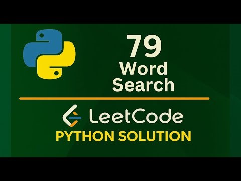 Leetcode 79 - Word Search - Python Solution #leetcode #dataengineering #pythonprogramming